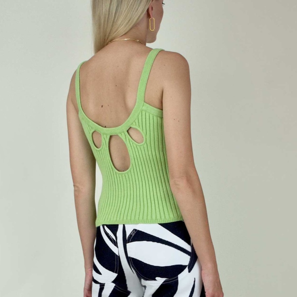 [house of sunny] green Peggy vest tank size small